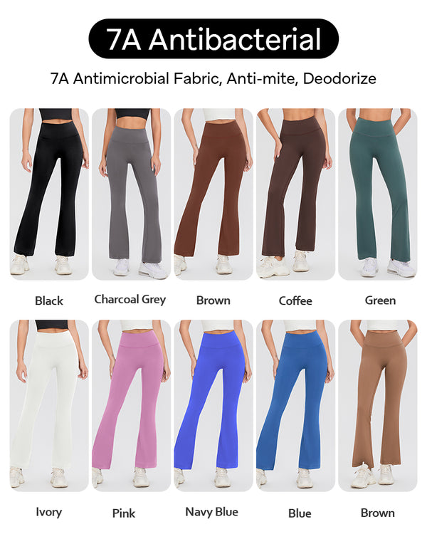 Women's High Waist Flare Leg  Tummy Control Leggings Lulu Groove Casual Comfy Breathable Leggingsfor Women Sports Outdoor Clothing 7 Colors Inseam 30IN