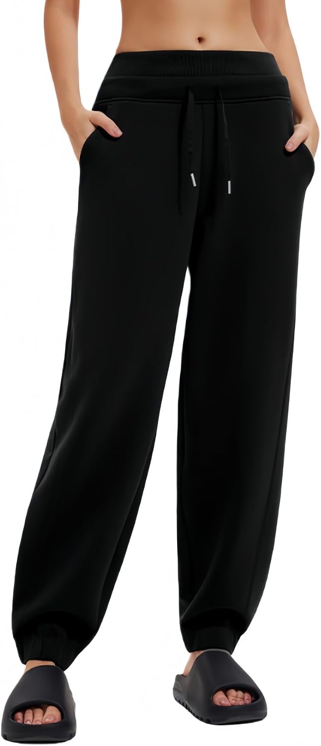 AFZ Women Baggy Sweatpants with Pockets Cotton Joggers Ankle Pants for Lounge Running Workout
