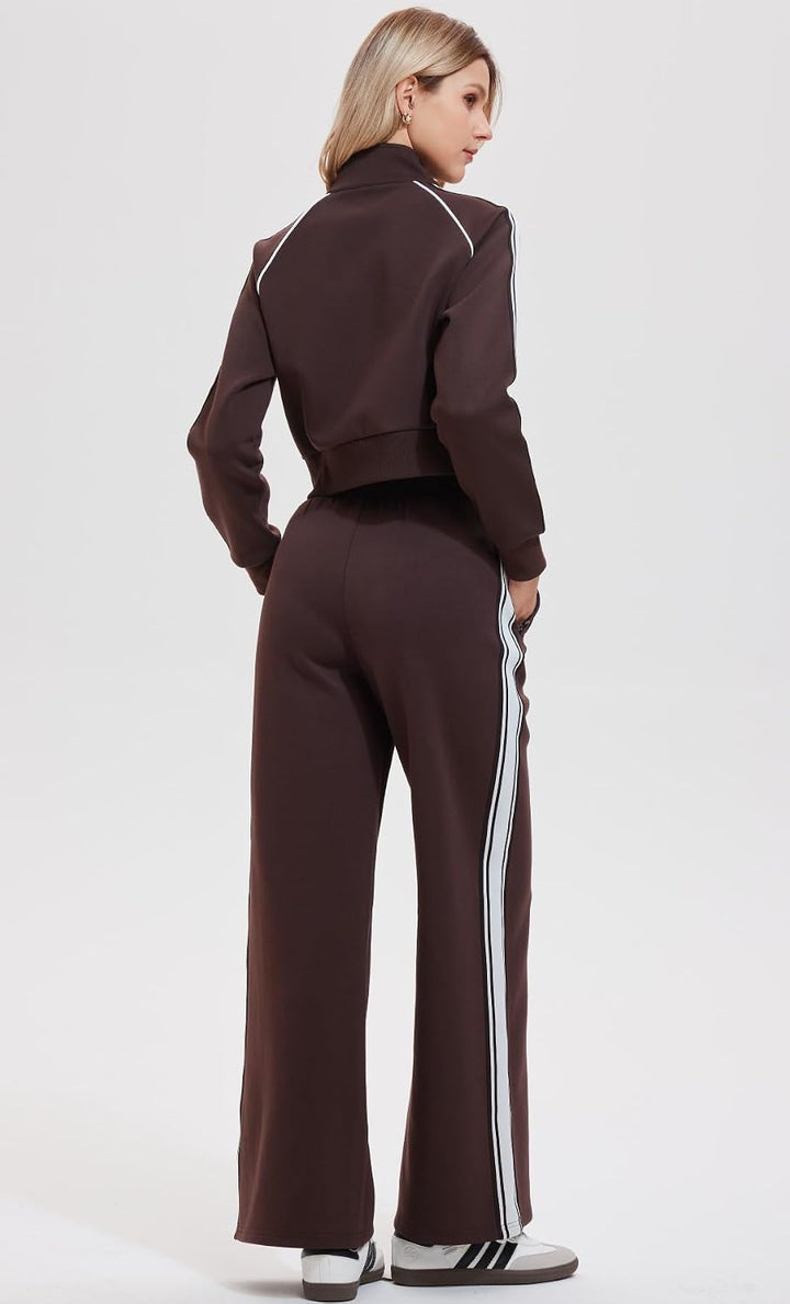 AFZ Women Two Piece Tracksuit Zip Up Sweatshirt Long Pants Outfits Jogger Sweatsuit Matching Lounge Sets