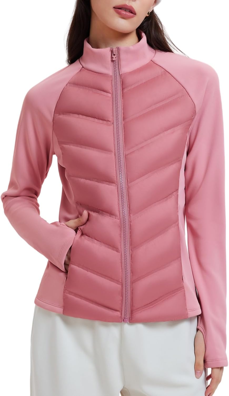 AFZ Women Lightweight Duck Down Puffer Jacket 800 Down-Fill Waterproof Quilted Jackets for Hiking Running