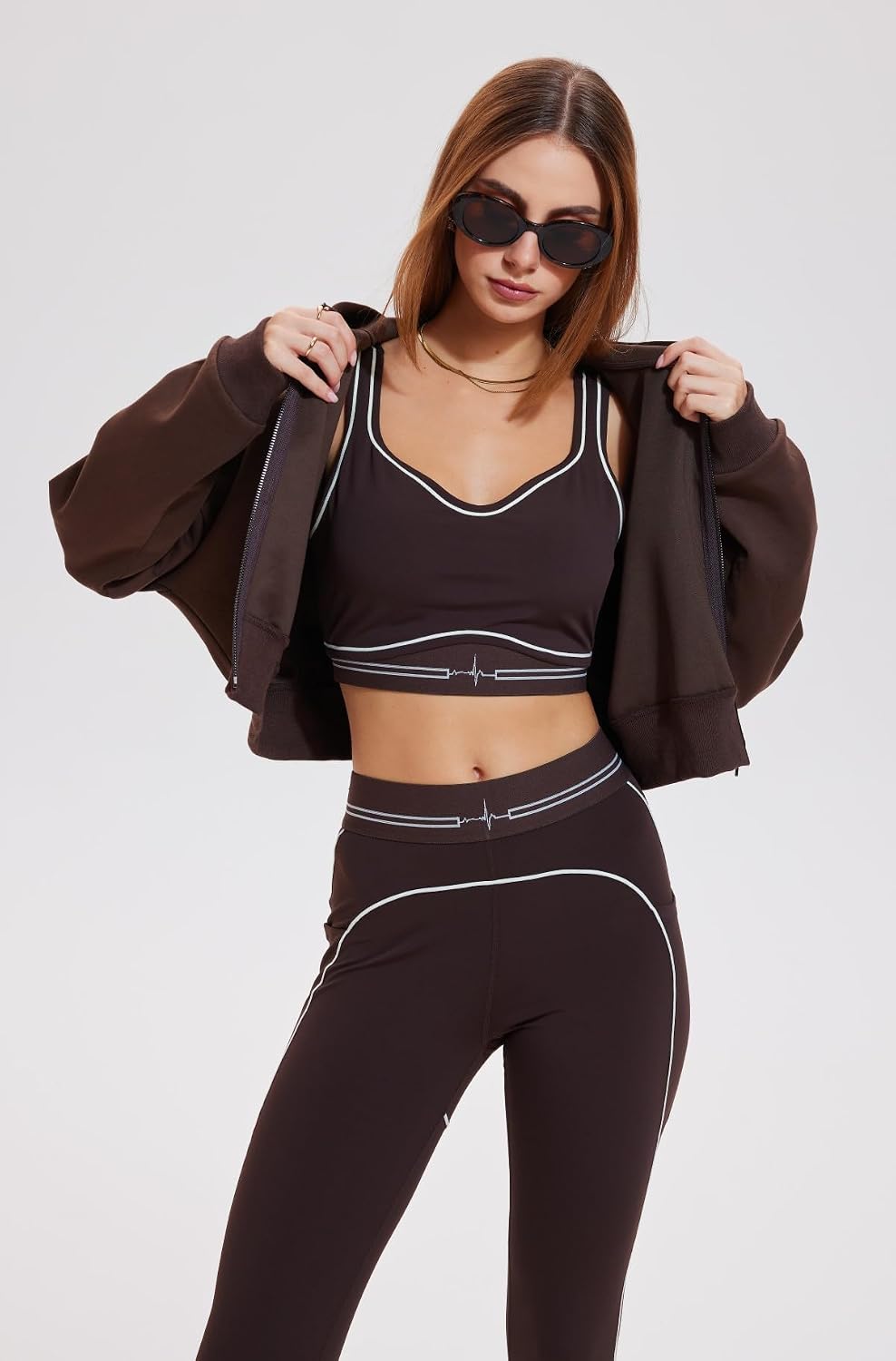 AFZ Yoga Sets for Women with Pockets 2 Piece Workout Pilates Outfits Leggings Sports Bra Athletic Sets