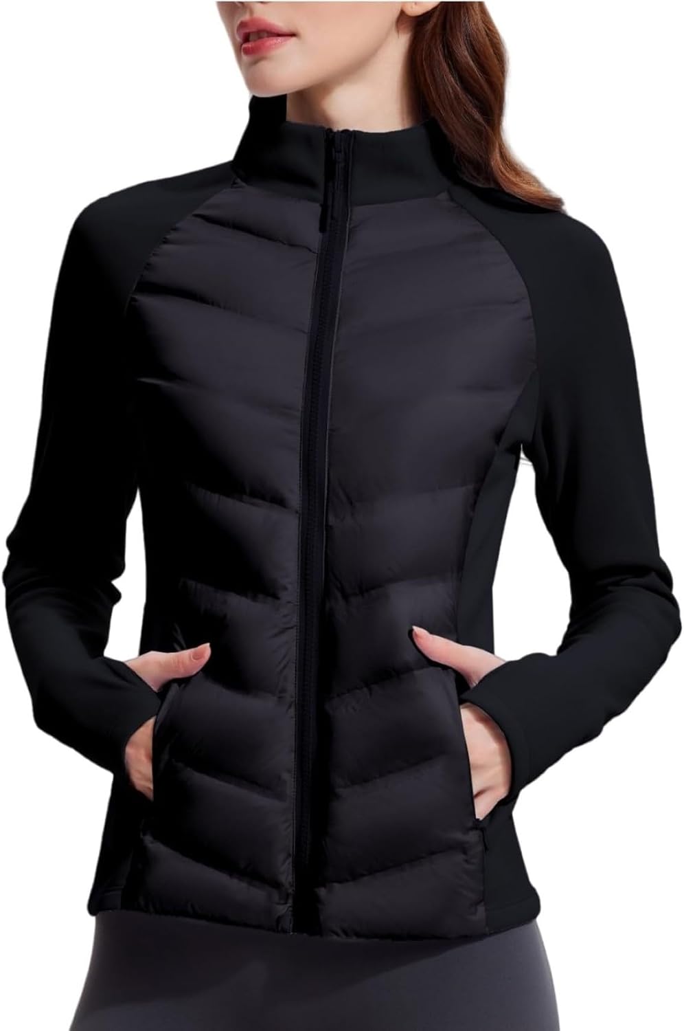 AFZ Women Lightweight Duck Down Puffer Jacket 800 Down-Fill Waterproof Quilted Jackets for Hiking Running