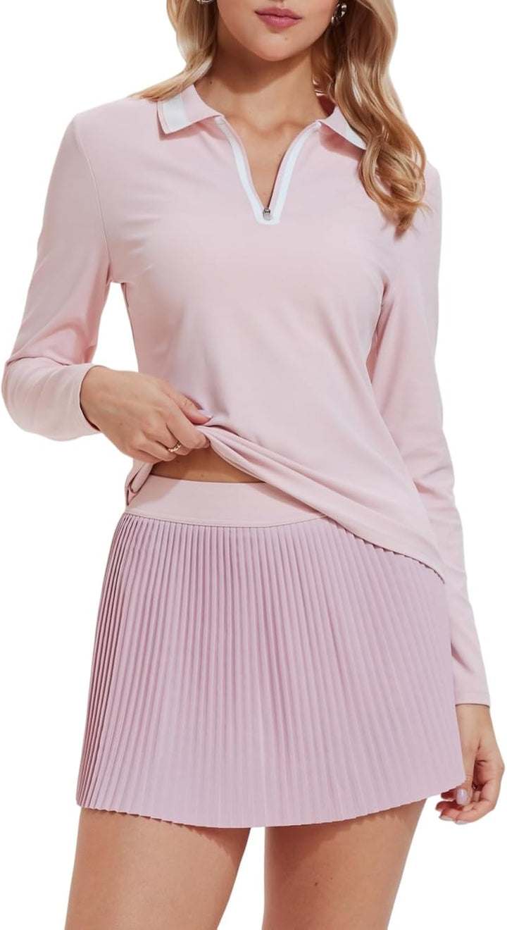 AFZ Golf Outfits for Women Pickle Ball Polo Tennis Dresses | 2 Piece Athletic Sets Pickleball Outfits for Women, Athleisure Vacation Skort Sets, 4 Way Stretch, Daily Casual
