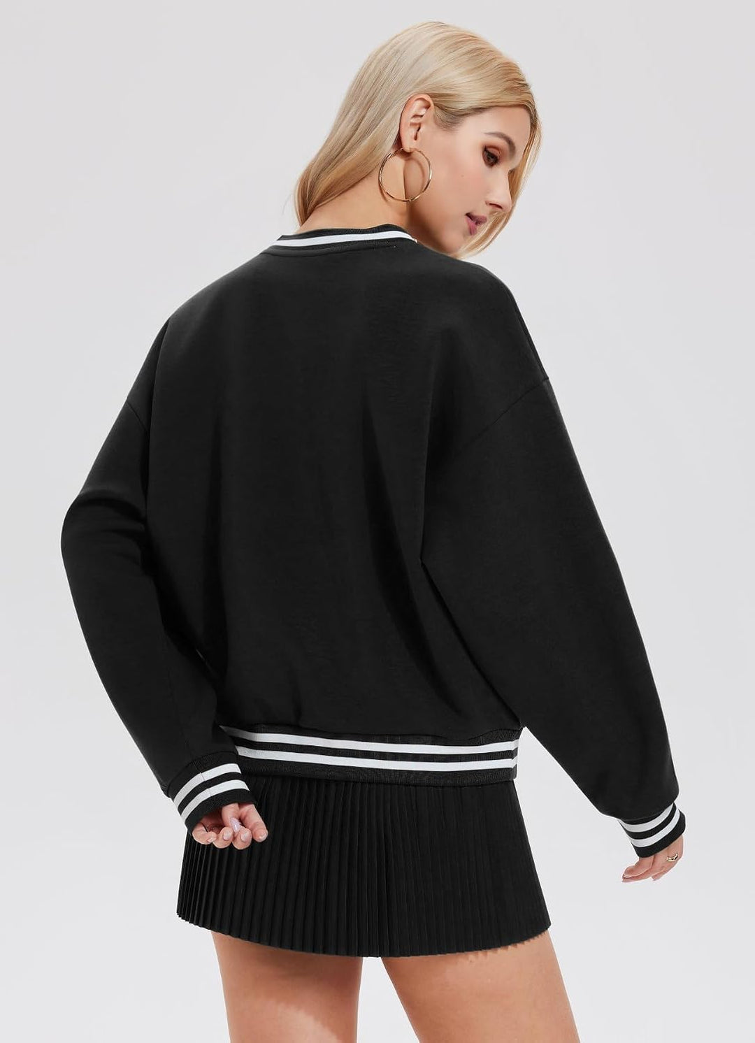 AFZ Women 2 Piece Tennis Skirt Set Athletic Sweater Skort Sets Y2K Preppy Lounge Tracksuit Outfits