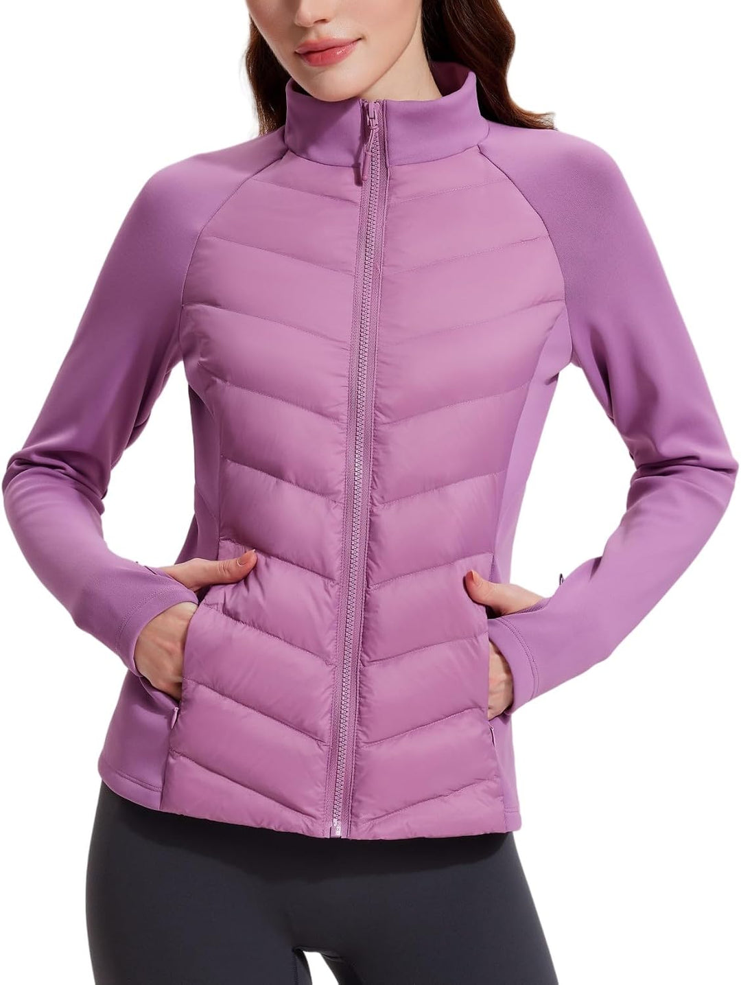 AFZ Women Lightweight Duck Down Puffer Jacket 800 Down-Fill Waterproof Quilted Jackets for Hiking Running