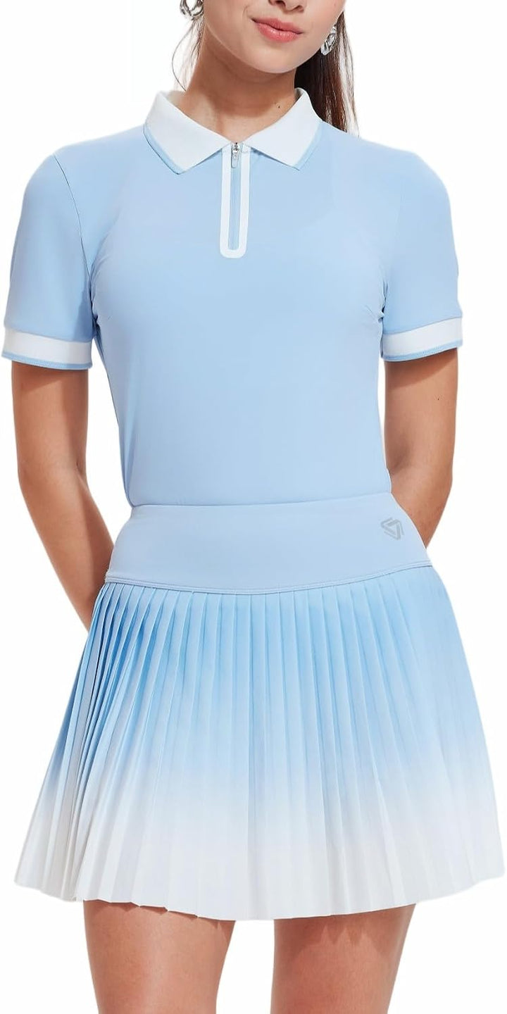 AFZ Golf Outfits for Women Pickle Ball Polo Tennis Dresses | 2 Piece Athletic Sets Pickleball Outfits for Women, Athleisure Vacation Skort Sets, 4 Way Stretch, Daily Casual
