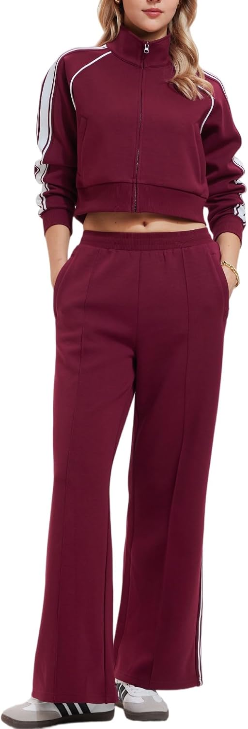 AFZ Women Two Piece Tracksuit Zip Up Sweatshirt Long Pants Outfits Jogger Sweatsuit Matching Lounge Sets