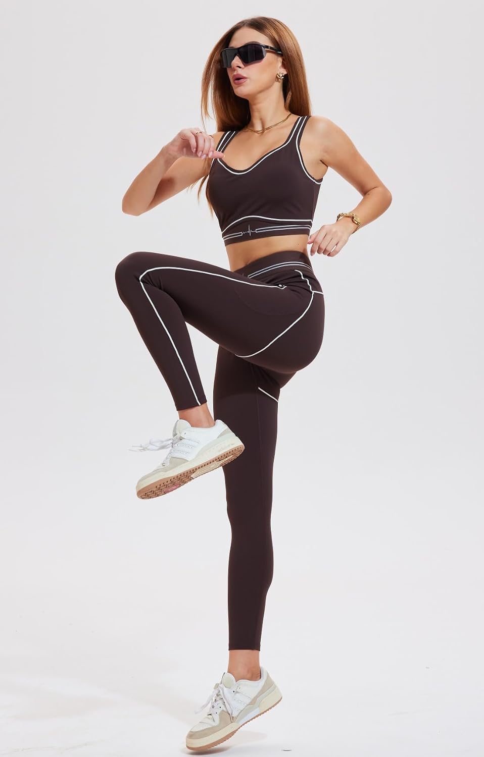 AFZ Yoga Sets for Women with Pockets 2 Piece Workout Pilates Outfits Leggings Sports Bra Athletic Sets