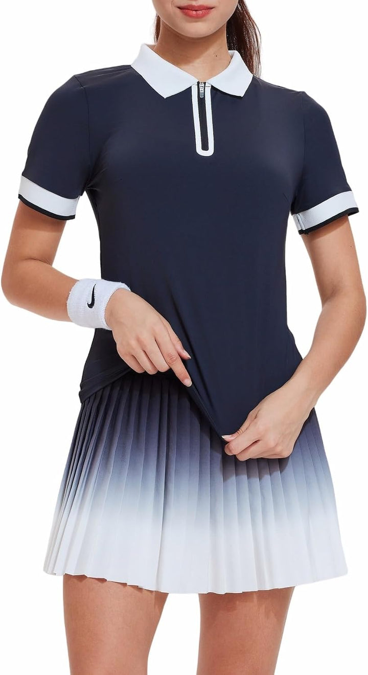 AFZ Golf Outfits for Women Pickle Ball Polo Tennis Dresses | 2 Piece Athletic Sets Pickleball Outfits for Women, Athleisure Vacation Skort Sets, 4 Way Stretch, Daily Casual