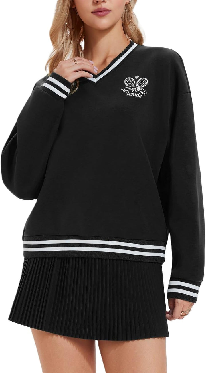 AFZ Women 2 Piece Tennis Skirt Set Athletic Sweater Skort Sets Y2K Preppy Lounge Tracksuit Outfits