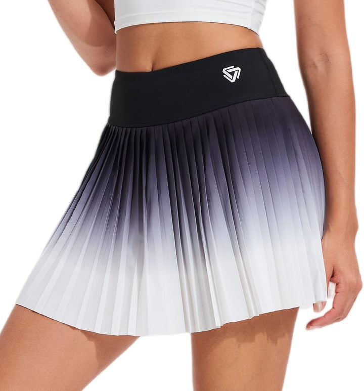AFZ Women Pleated Tennis Skirt with Shorts High Waisted Tummy Control Pickleball Golf Skorts with Pockets