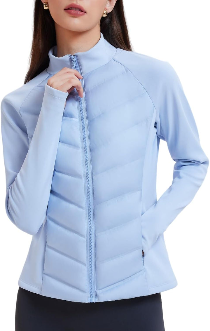 AFZ Women Lightweight Duck Down Puffer Jacket 800 Down-Fill Waterproof Quilted Jackets for Hiking Running
