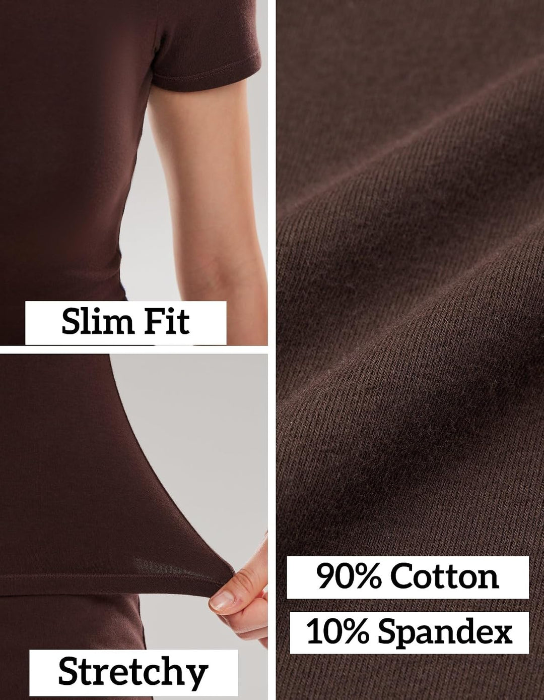 AFZ Womens Cotton Fitted Tshirts Short Sleeve Summer Casual Basic Tees for Yoga