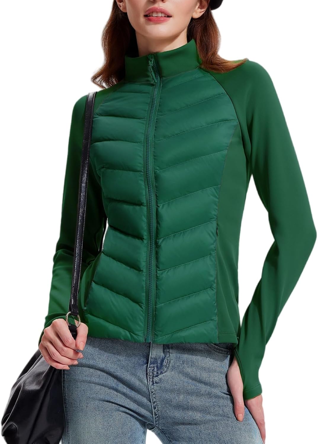 AFZ Women Lightweight Duck Down Puffer Jacket 800 Down-Fill Waterproof Quilted Jackets for Hiking Running