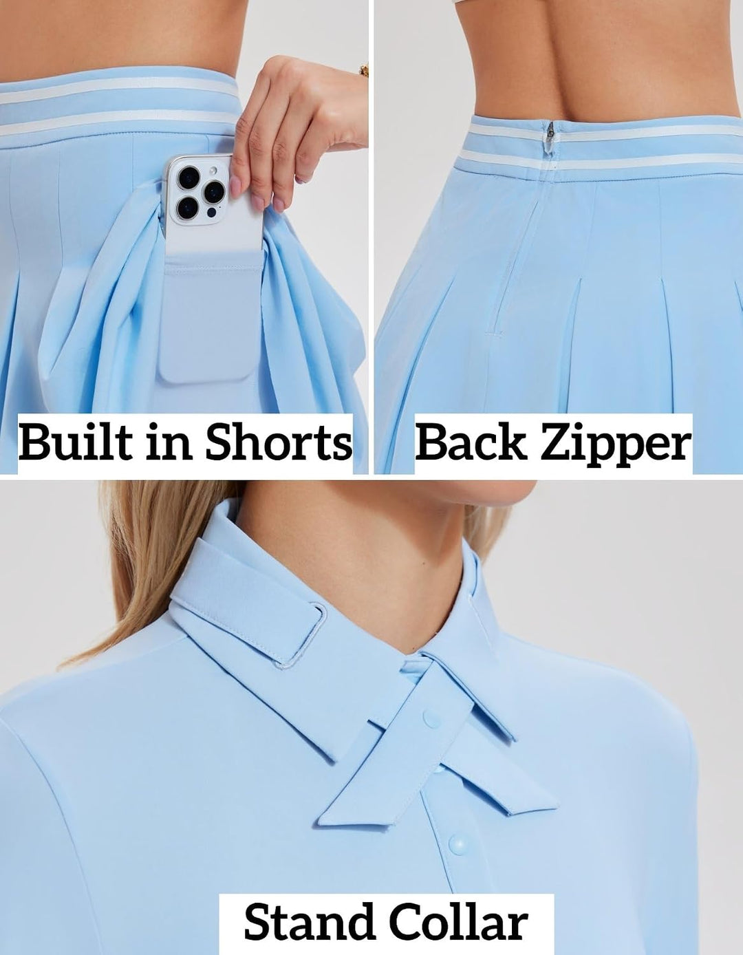 AFZ Two Piece Tennis Skirt Set for Women Cross Polo Collar Golf Dresses Athleisure Summer Vacation Outfits