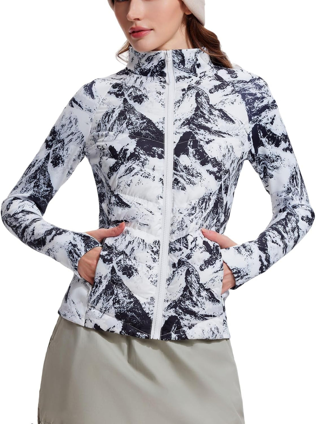 AFZ Women Lightweight Duck Down Puffer Jacket 800 Down-Fill Waterproof Quilted Jackets for Hiking Running