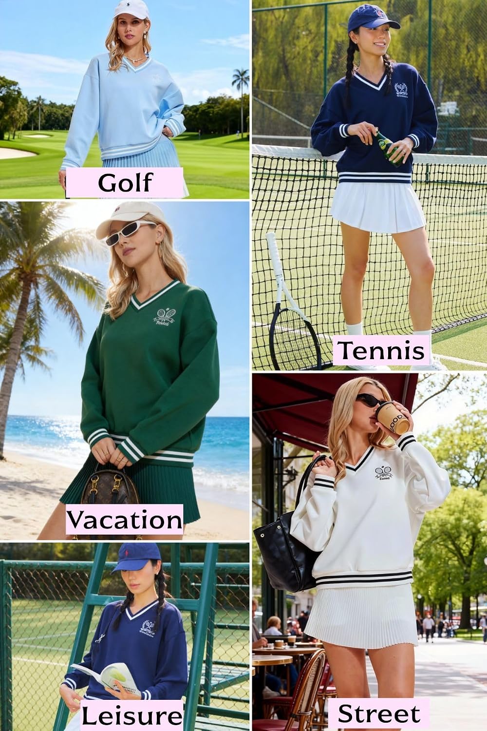 AFZ V Neck Sweatshirts for Women Loose Fit Soft Dressy Long Sleeve Pullover Sweater Tops Preppy Clothes